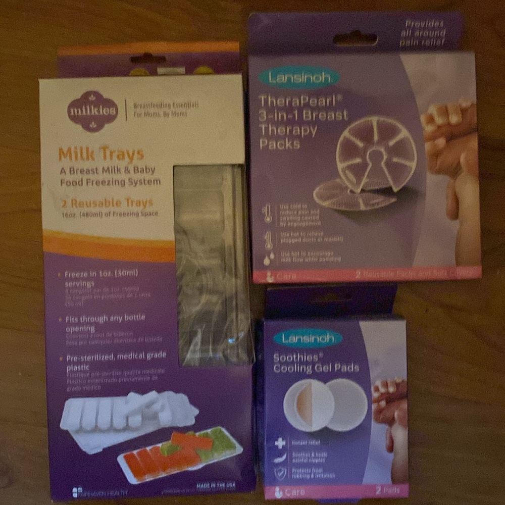 Milkie’s Milk Trays Lasinoh Breast Cooling Gel Pads,  3-in-1 Breast Therapy Pks